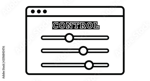 Simple line art illustration of a digital control panel interface with three adjustable horizontal slider bars
