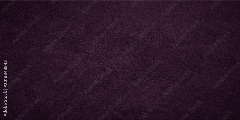 Fototapeta premium Dark purple leather background with a rough grunge texture and vintage black pattern on old fabric wallpaper material