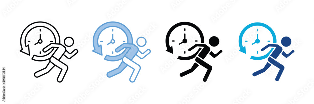 Fototapeta premium Endurance Icon Set Multiple Style Collection