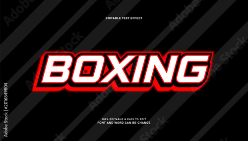 Bild auf Leinwand Boxing Text Effect - Sporty Red and White Bold Editable Font Style