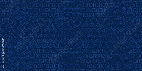 Bilde på lerret Abstract background of randomly arranged contours of elipses in blue colors
