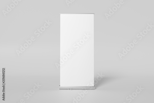 Banner Isolated White Pull Up Display Stand for Product Promotion