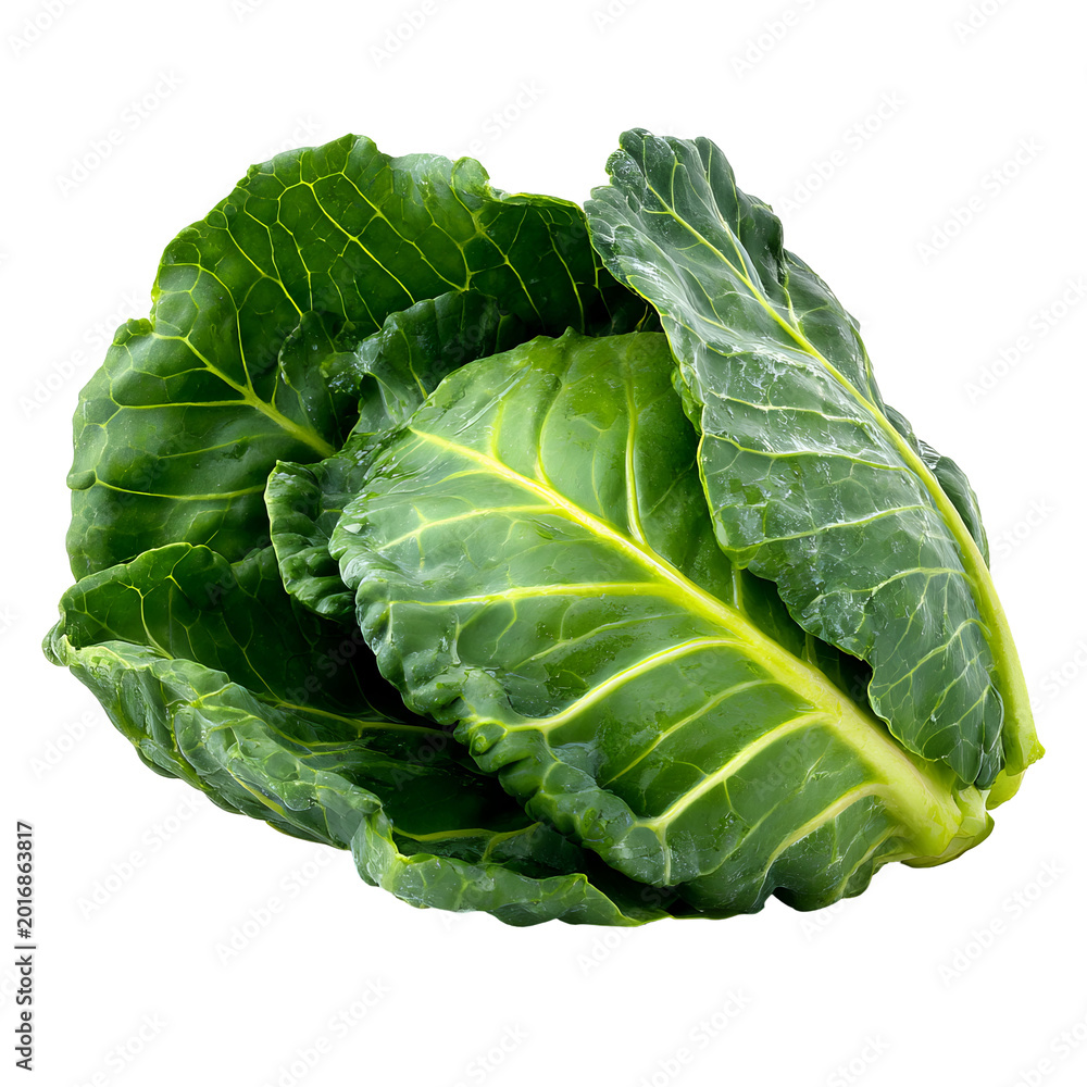 Obraz premium Close-up of fresh, vibrant green leafy vegetable (2)