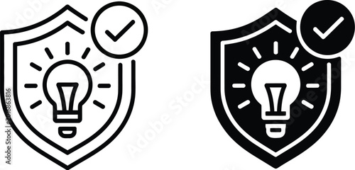 Canvastavla Intellectual property icon element icon for design branding print and digital media isolated vector symbol for legal rights, innovation security and content protection systems