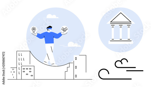 Tableau sur toile Financial ethics, business integrity, legal compliance, collaboration, justice, decision-making