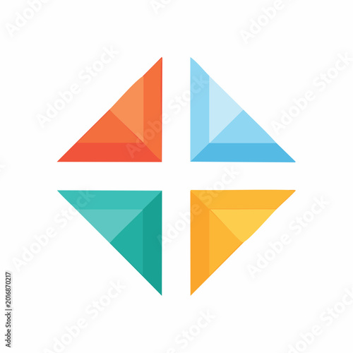 Free Download Abstract Geometric Logo with Four Colorful Triangles - GFXLoad