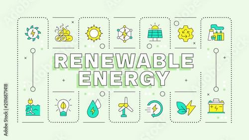 Photography Renewable energy light green word concept