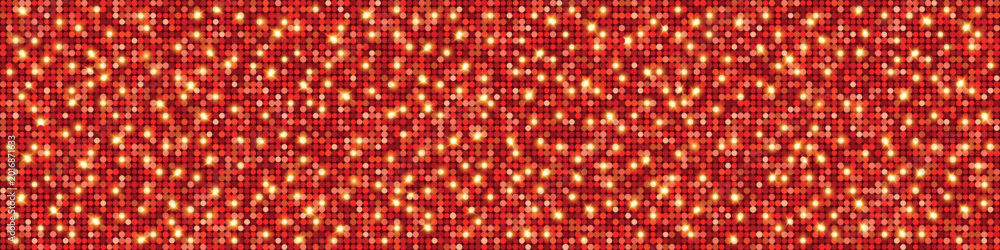 Εκτύπωση καμβά Festive luxury premium red shiny disco light background with golden glitter, sparkles and glares