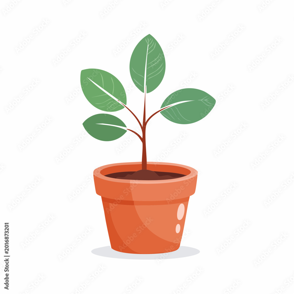 Obraz premium Potted Plant Illustration
