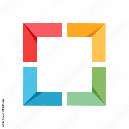 Abstract Geometric Logo with Four Colorful Sections