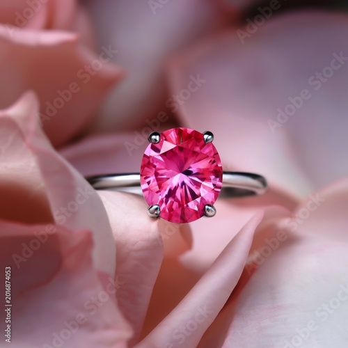 Pink Ring on Petal Background in Close up View During Daylight