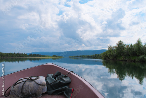Traditional Boat Transport for Hikers on Kungsleden Lake Sweden