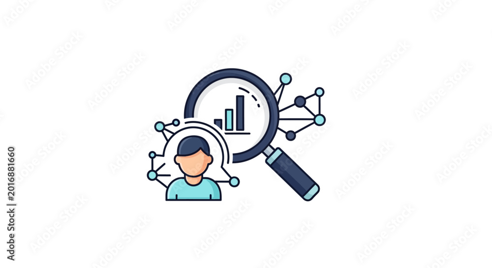 Φωτογραφία Businessman Analyzing Data With Magnifying Glass.