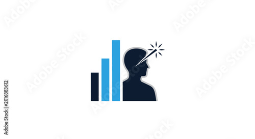 Businessman with Idea and Graph.