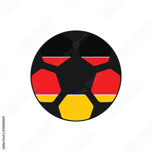 German flag ball icon in flat style 