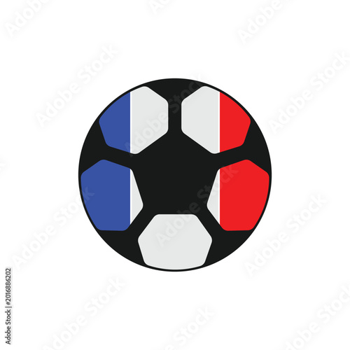 France flag ball icon in flat style