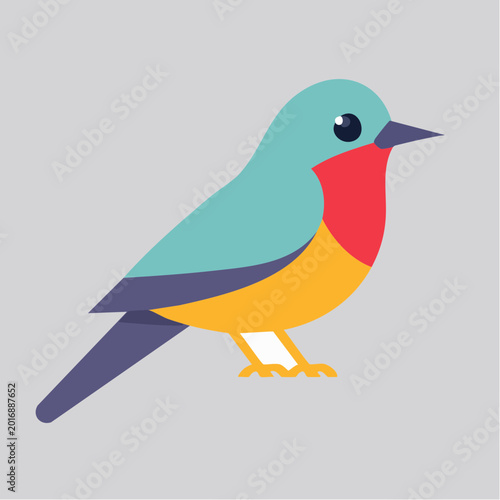 Colorful Flat Design Bird Illustration
