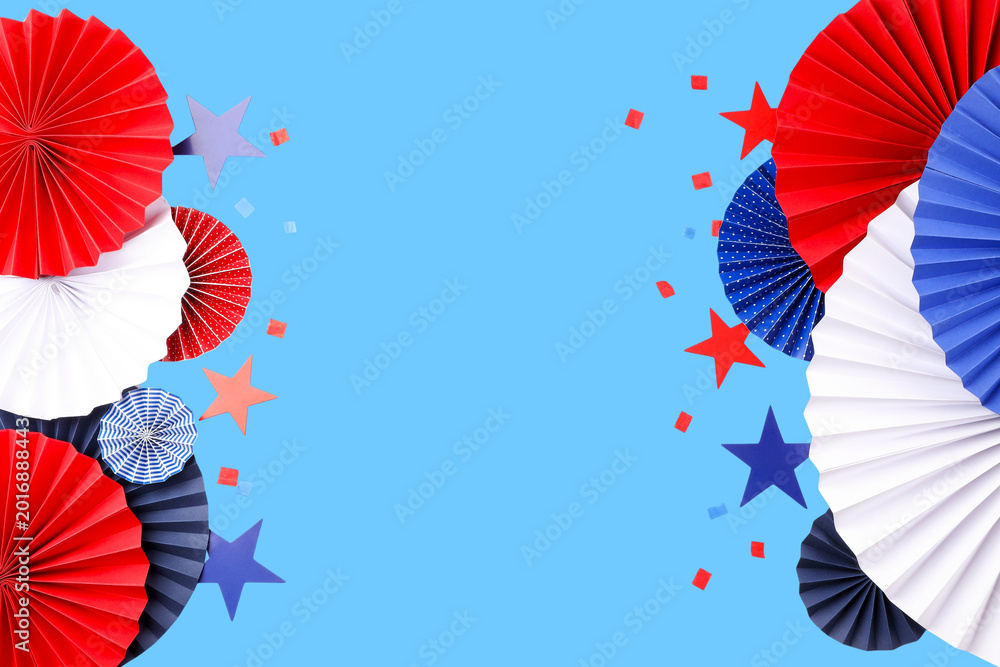 Obraz premium Red, white, and blue decor boosts Labor Day festivity