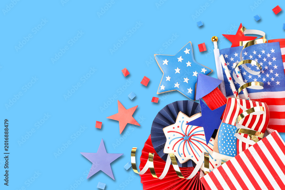 Fototapeta premium Stars and stripes decor for Labor Day festivities
