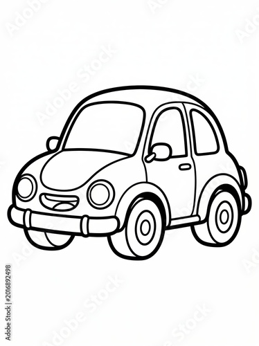Vintage Car Line Drawing Illustration.