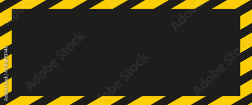 Warning yellow black diagonal stripes line. Safety stripe warning caution hazard danger road vector sign symbol.