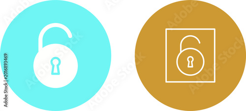 Schilderij op canvas Open Lock Vector Icon