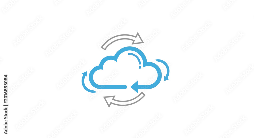 Obraz premium Cloud Computing Data Transfer Symbol.