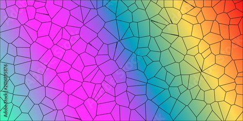 Colorful crystallize abstract background in light sweet vector illustration. Colorful stoke colors stone tile pattern. Abstract crystalized broken glass and lines background black stoke colors stone.