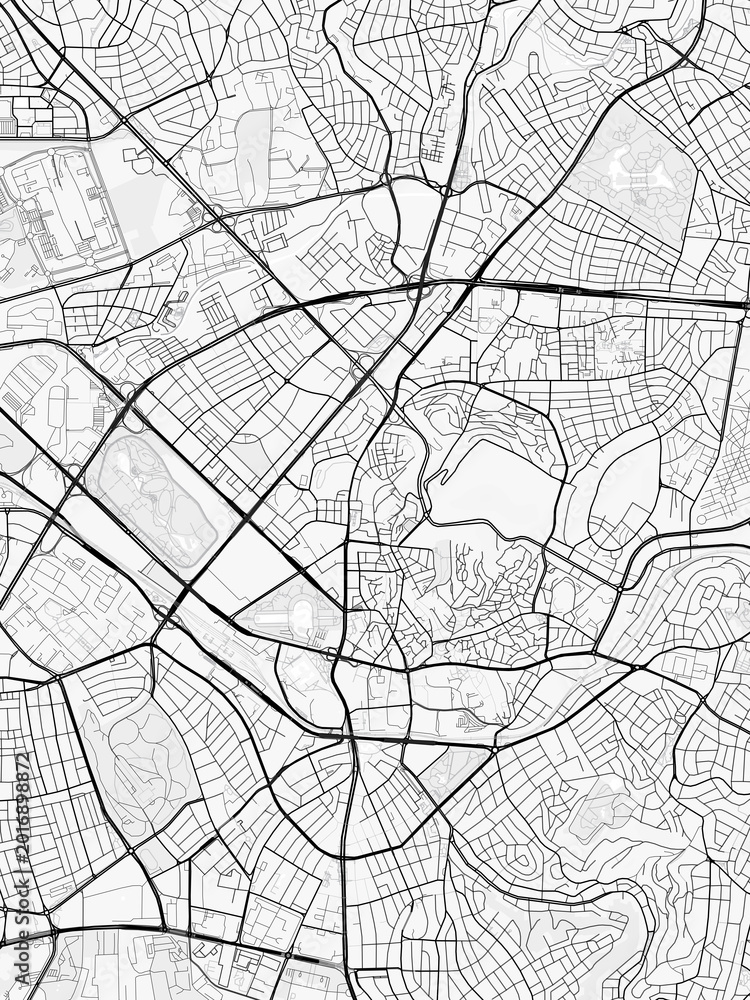 Naklejka premium Ankara City Map. Minimalist black and white line art poster for printing, wallpaper, wall art, and map resources for home and office decor