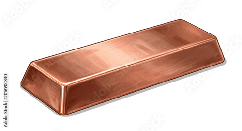 Cuadro en lienzo copper, metal, ingot, isolated, bar, mining, ore, refinery, industrial, shiny, b