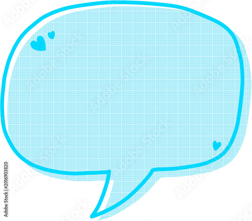 Cute Blue Speech Bubble Sticker PNG Isolated