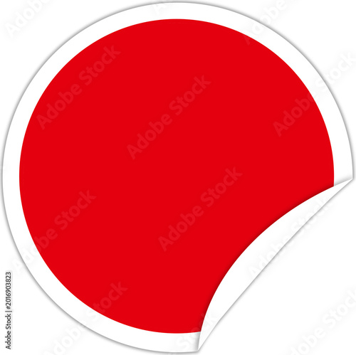 Red Blank Sticker Label Isolated on Transparent Background
