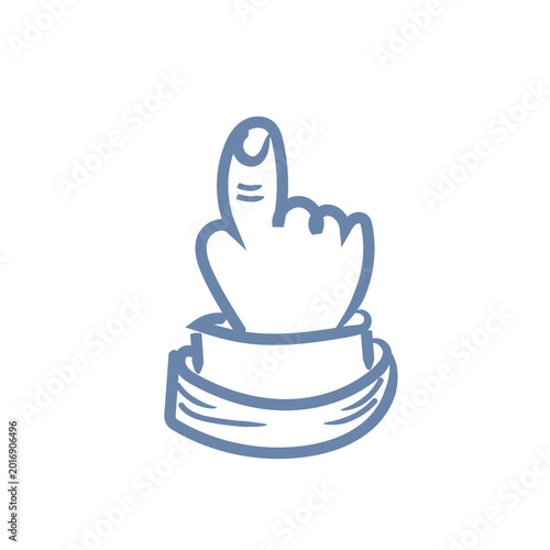 Finger location pin sign symbol travel ui mascot logo icon doodle
