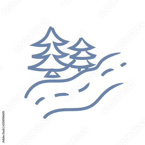 Forest road sign symbol travel ui mascot logo icon doodle
