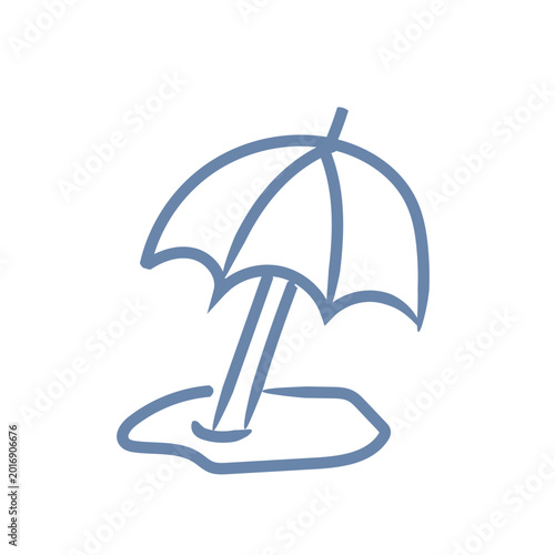 Umbrella sign symbol travel ui mascot logo icon doodle
