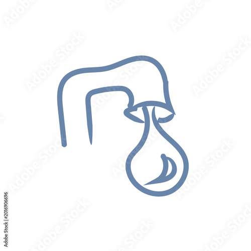 Drinking water sign symbol travel ui mascot logo icon doodle