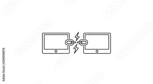 Bild auf Leinwand Connected devices in sync wirelessly.
