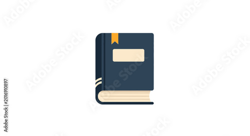 Fotografía Dark Blue Hardcover Book with Label.