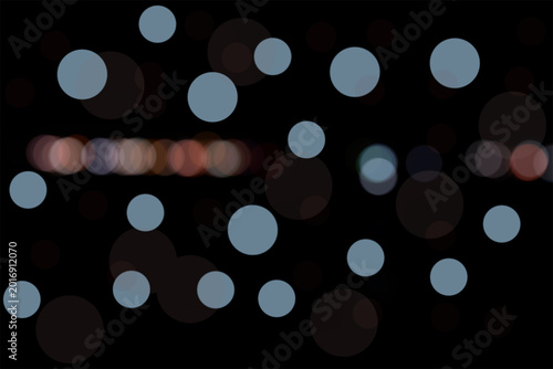 Soft delicate bokeh art design with colorful black background