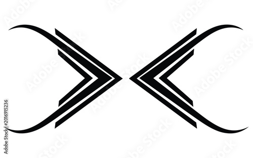 Fotografi Modern abstract double chevron arrows pointing inward