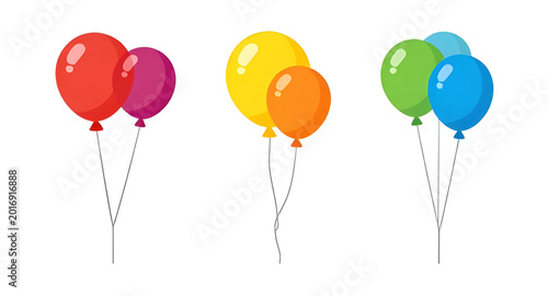 Foto balloon, vector, cartoon, illustration, party, celebration, birthday, colorful,