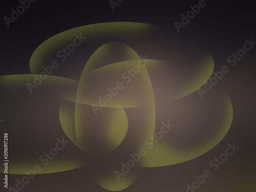 Transparent yellow circle shape curve light line design, colorful blur background