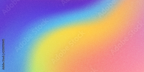 Tableau sur toile Abstract holographic rainbow blurred grainy gradient wave background texture