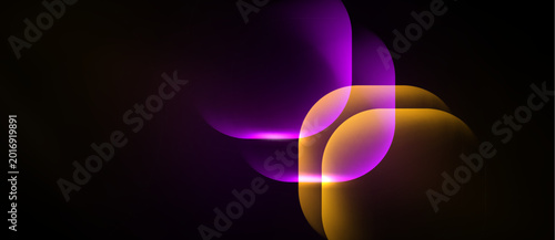 Canvastavla Abstract shapes overlap, creating luminous gradients