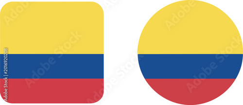Free Download Colombia flag illustration, square and round shapes - GFXLoad