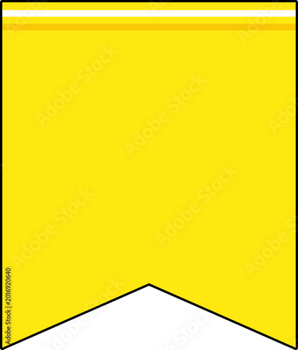 Obraz na plátně Blank Yellow Bunting Flag Pennant Swallowtail Vector Illustration for Text Backg