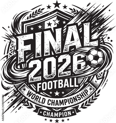 Tableau sur toile 2026 football world championship final champion badge And FIFA World Cup 2026, F