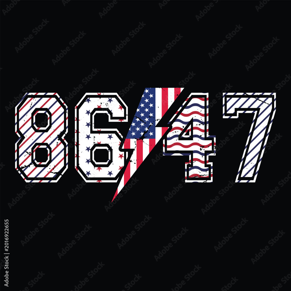 Fototapeta premium Patriotic 8647 Typography with American Flag Distressed Vector