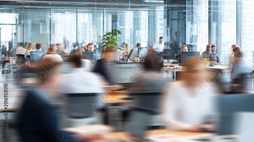 People working in a modern office environment