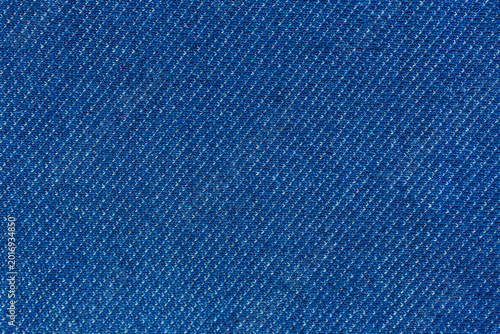 Obraz na plátně Blue denim style knit fabric texture background close up